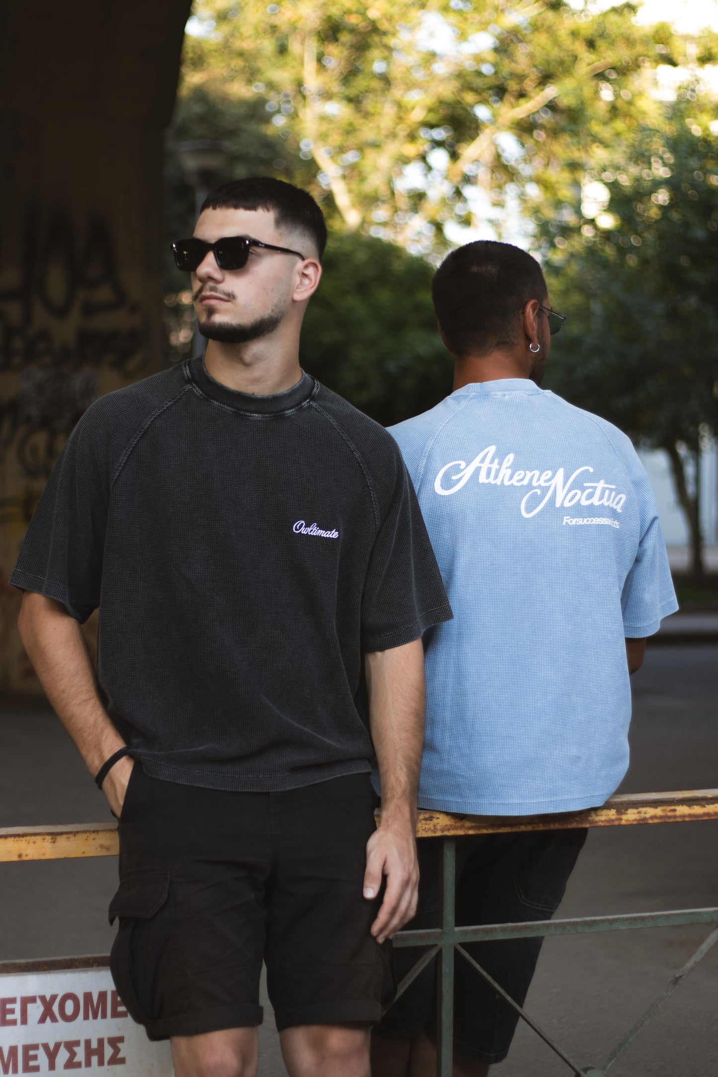 Baby blue waffle tee.