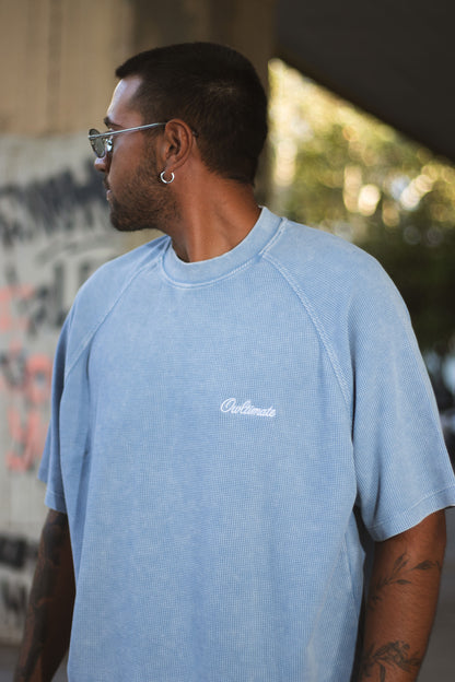 Baby blue waffle tee.