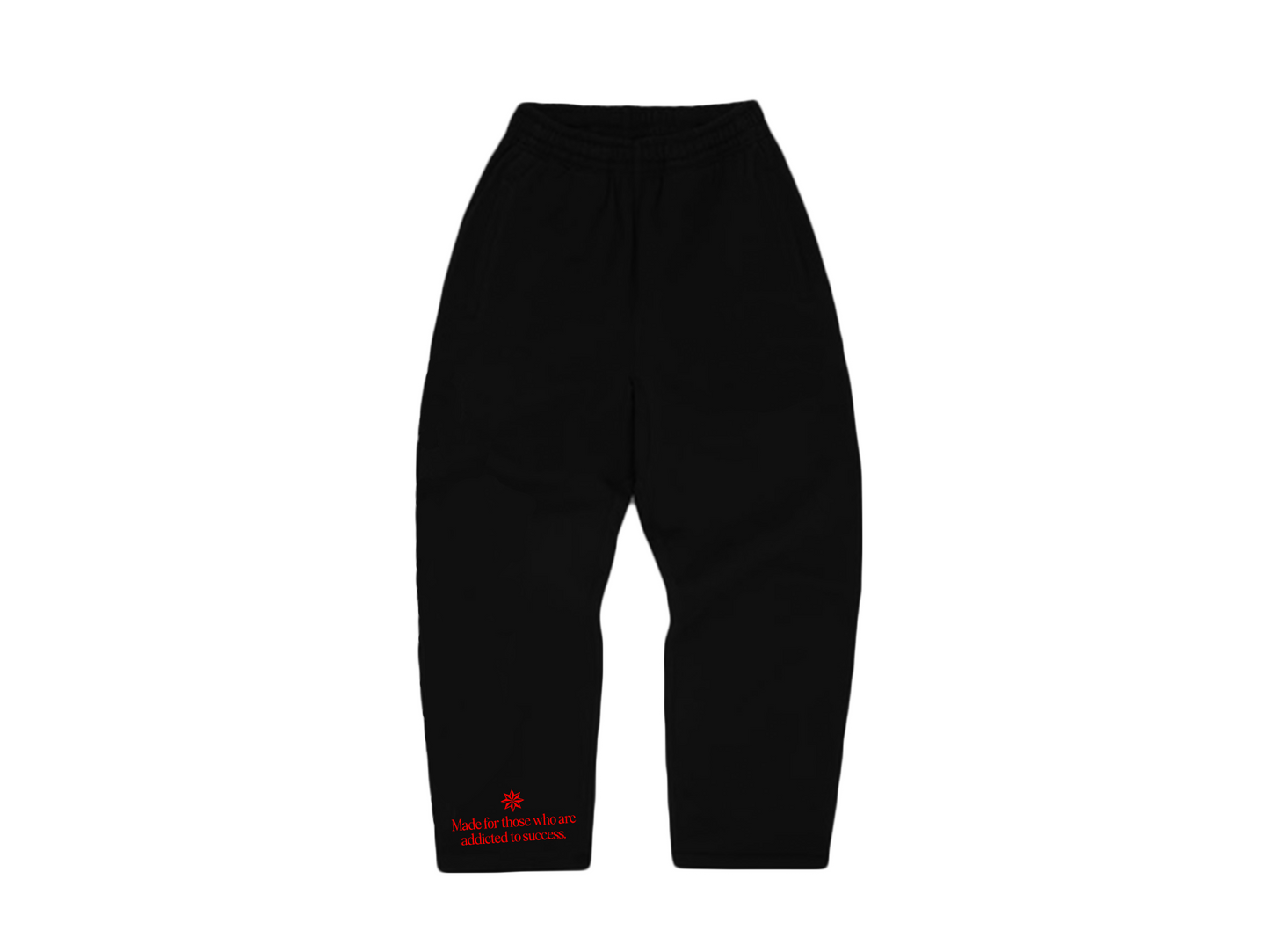 BLACK & RED SWEATPANTS.