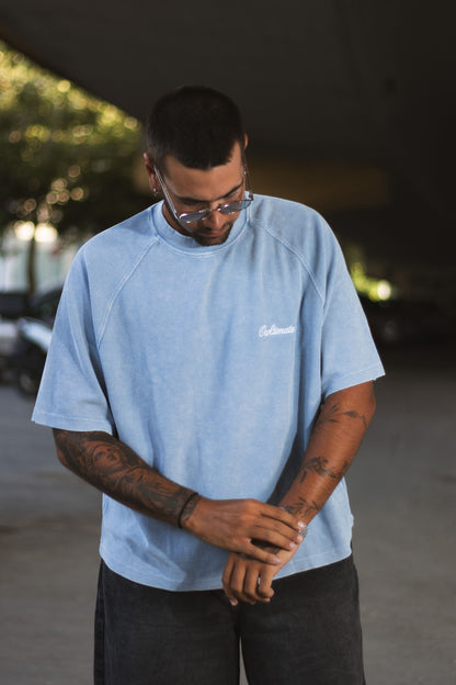 Baby blue waffle tee.
