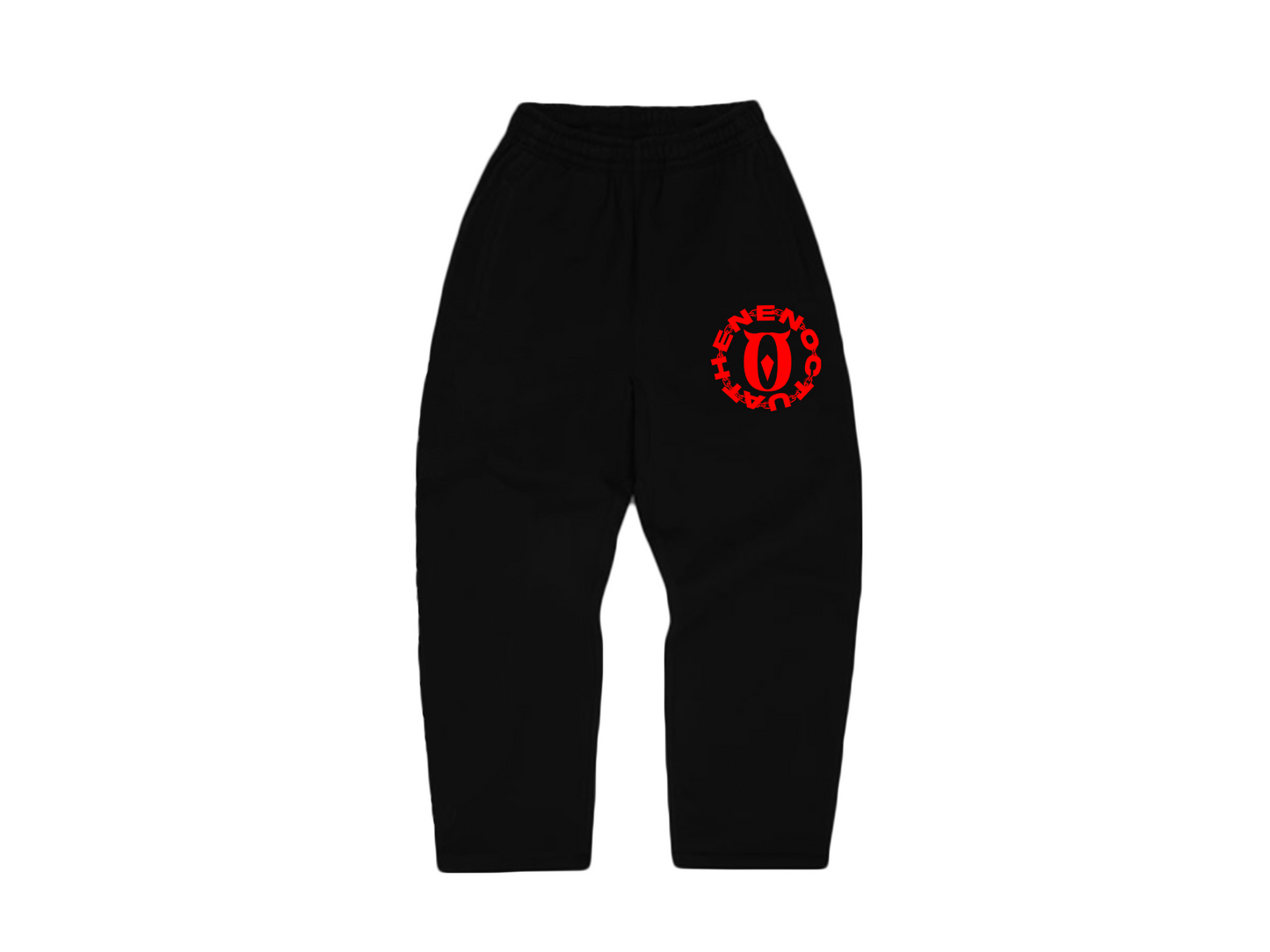 BLACK & RED SWEATPANTS.