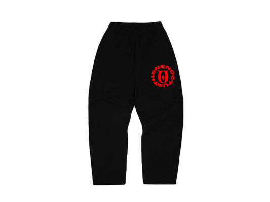 BLACK & RED SWEATPANTS.