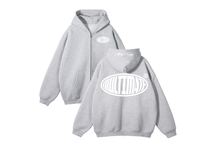 Double Zip Up Hoodie [Grey]
